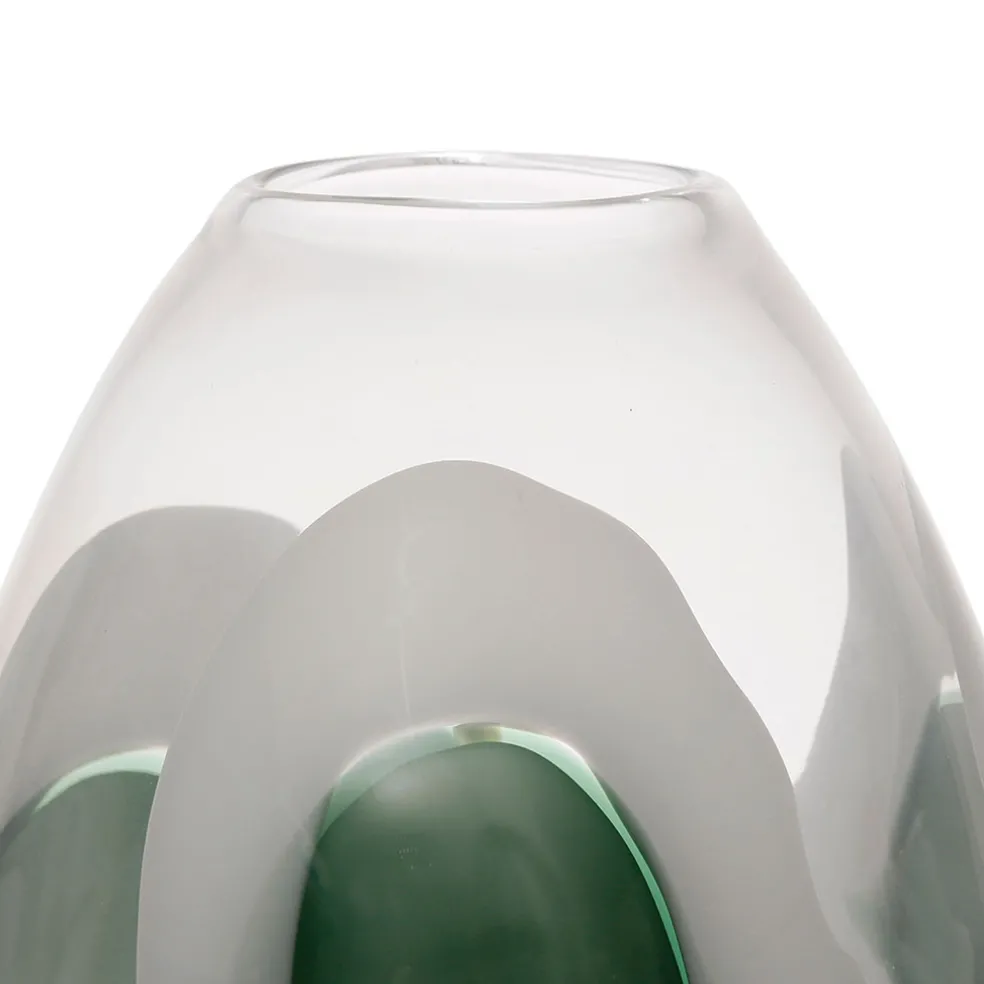 Vase en verre vert d20xh24cm - Eucalyptus