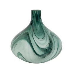 Vase en verre vert et blanc h22cm - Silicio