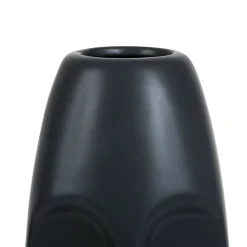 Vase Face Noir 11.5X10.5Xh31Cm Gres