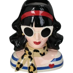 Vase femme brune multicolore h28cm