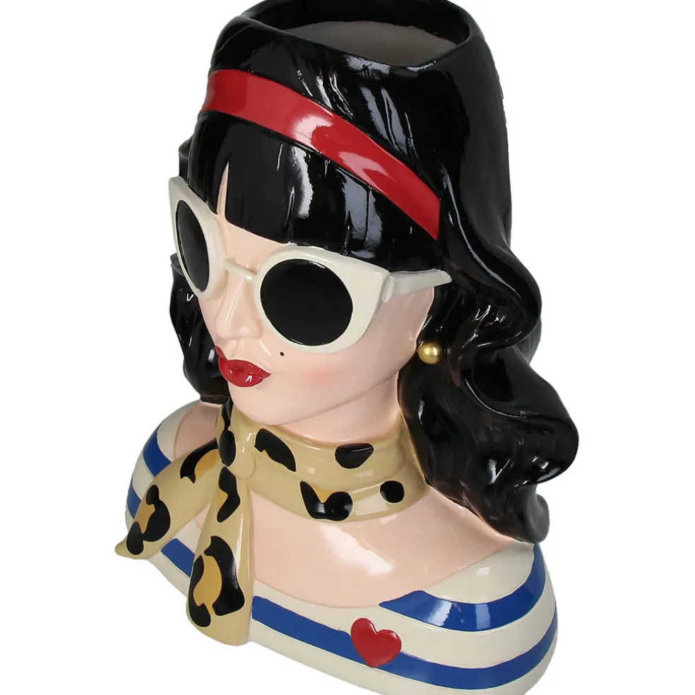 Vase femme brune multicolore h28cm