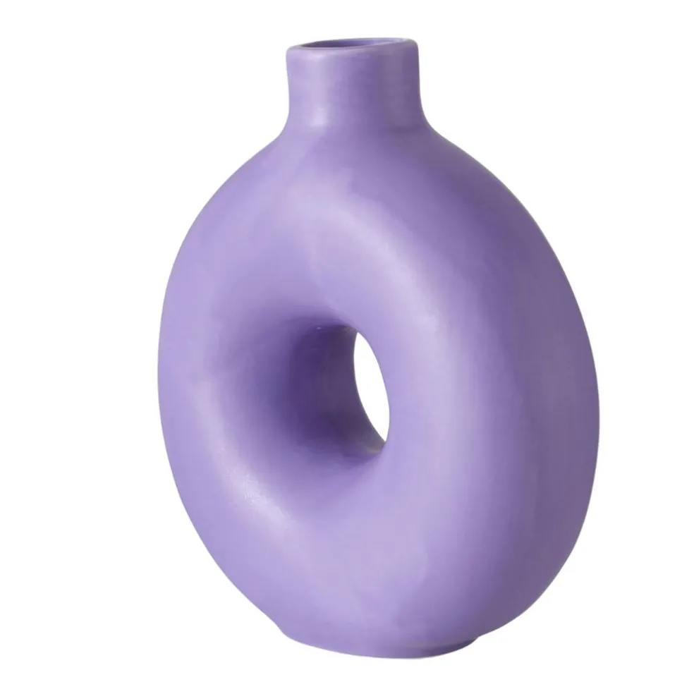 Vase lanyo lilas h20cm en gres
