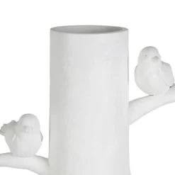 Vase moineau en résine blanc h35.5cm
