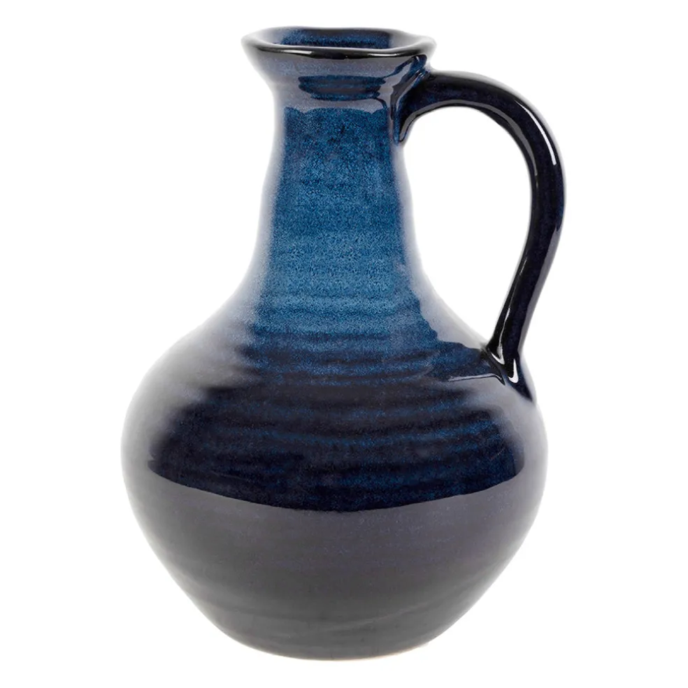 Vase pichet en grès indigo h24cm - Mijas