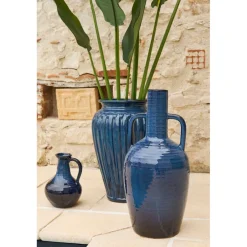 Vase pichet en grès indigo h24cm - Mijas