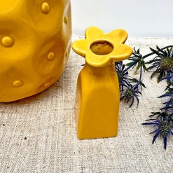 Vase soliflore en faïence safran h11cm