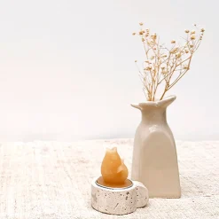 Vase soliflore en faïence sable h11cm