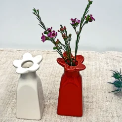 Vase soliflore en faïence terracotta h11cm