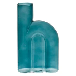 Vase soliflore émeraude en verre - blue sand