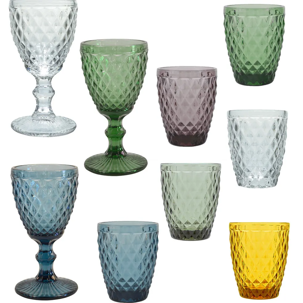 Verre à pied en verre ambré 20cl - Diamond