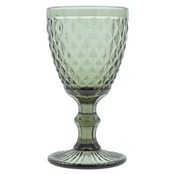 Verre à pied en verre vert 20cl - Diamond