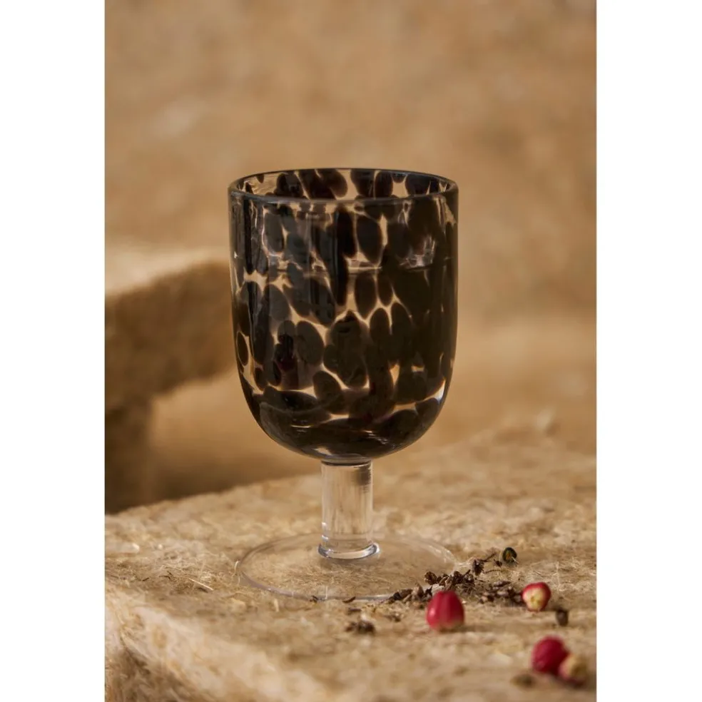 Verre à pied verre noir 30cl - Preline