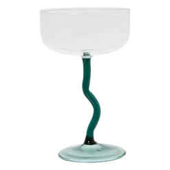 Verre a pied en verre emeraude - Funny