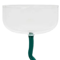 Verre a pied en verre emeraude - Funny