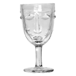 Verre a pied visage transparent - d8xh16.5cm