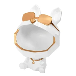 Vide poche chien lunettes blanc