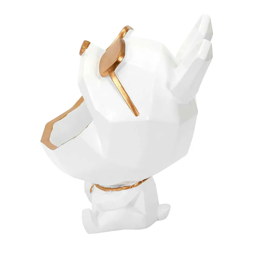 Vide poche chien lunettes blanc