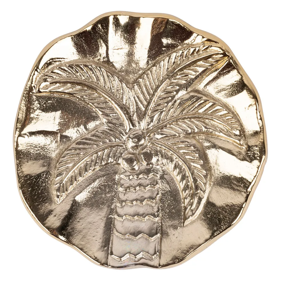 Vide poche palmier doré 10x10cm - Tropic Étoile