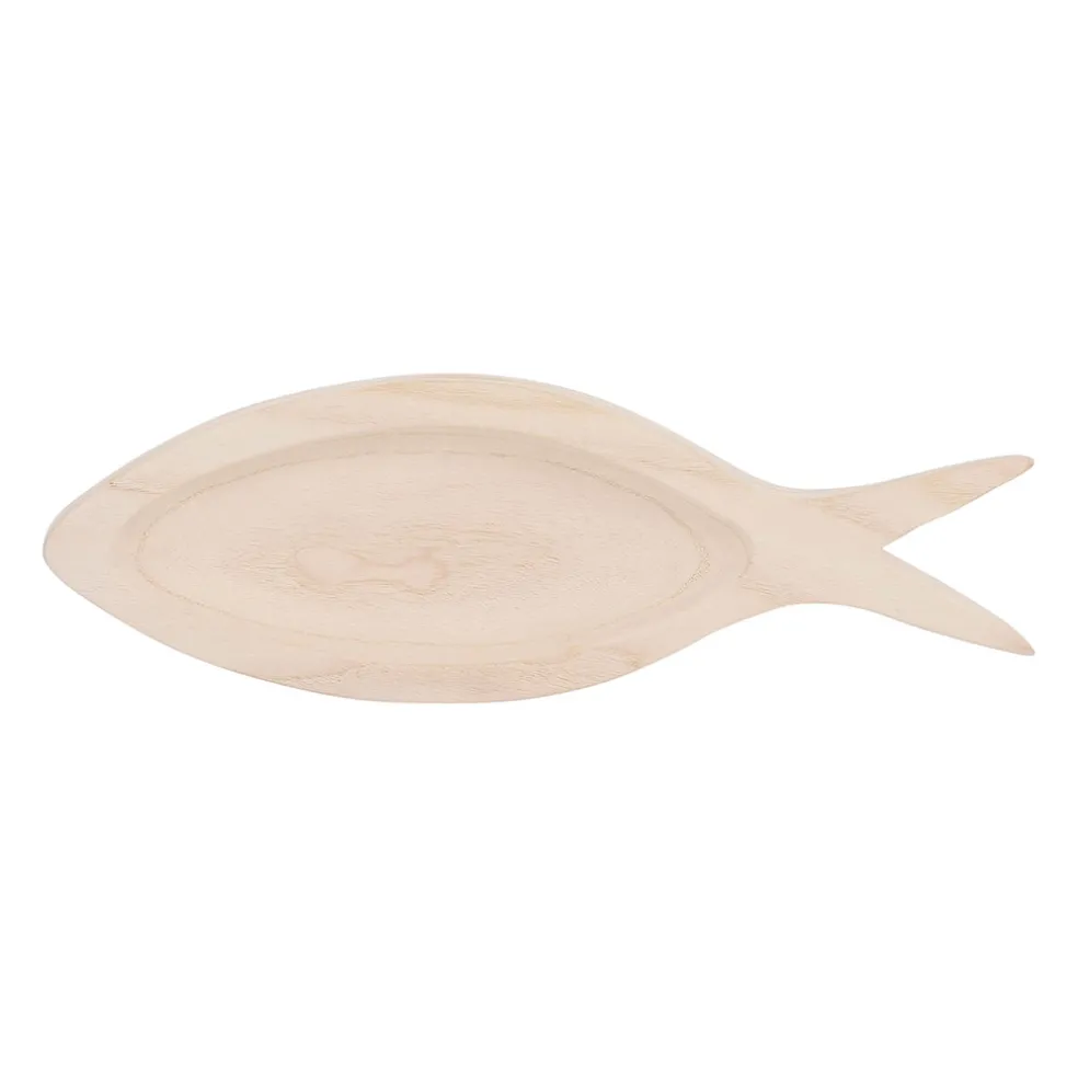 Vide poche poisson en paulownia naturel 46x16cm - Boende