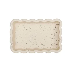 Vide poche rectangle en grès beige 14x9cm - Aurore