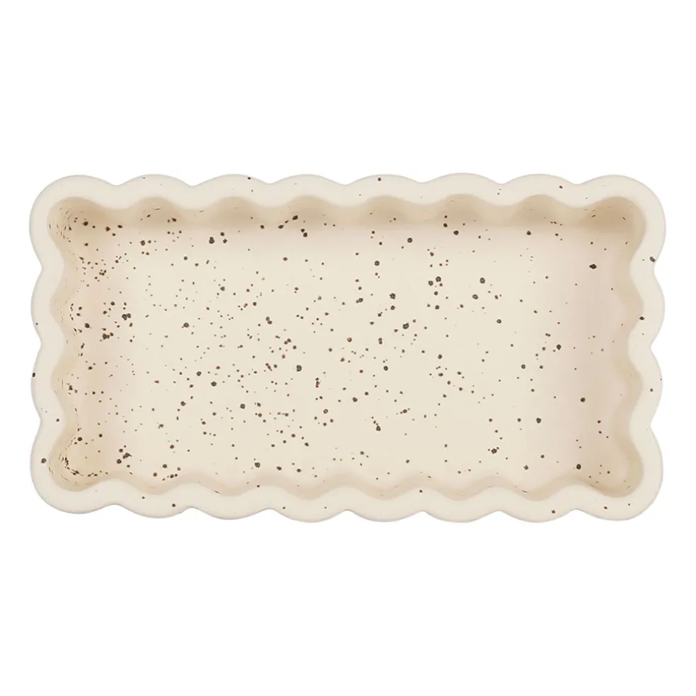 Vide poche rectangle en grès beige 18x10cm - Aurore