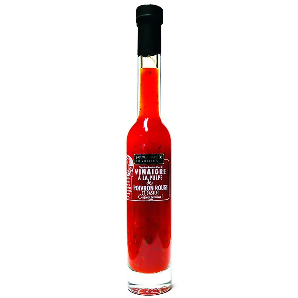 Vinaigre de cidre pulpe de poivrons rouges & basilic 20cl