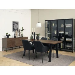 Vitrine en métal 4 étagères h190cm - carmel