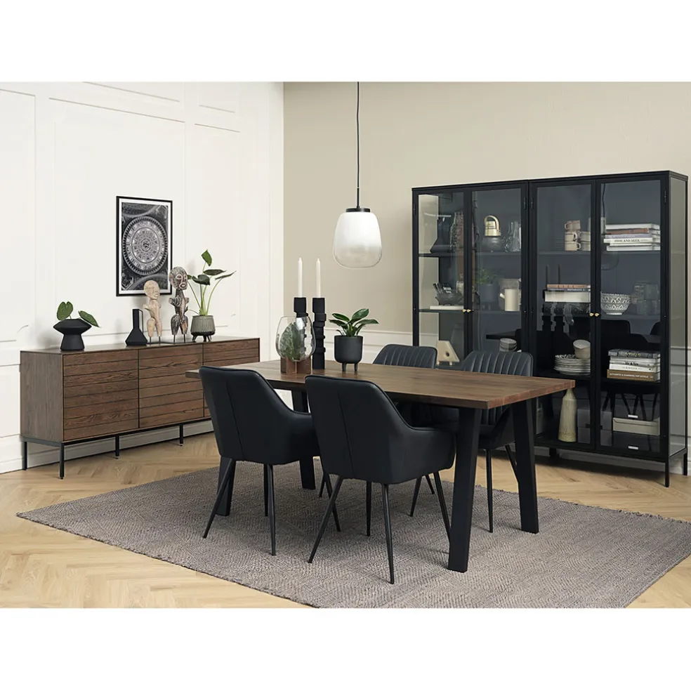 Vitrine en métal 4 étagères h190cm - carmel