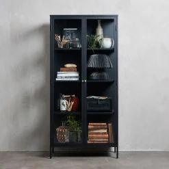 Vitrine en métal 4 étagères h190cm - carmel